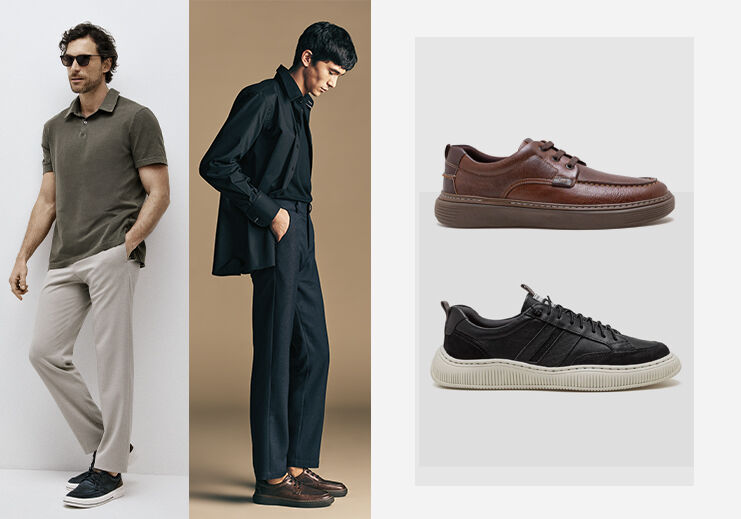 Homem elegante com sapatos sociais pretos