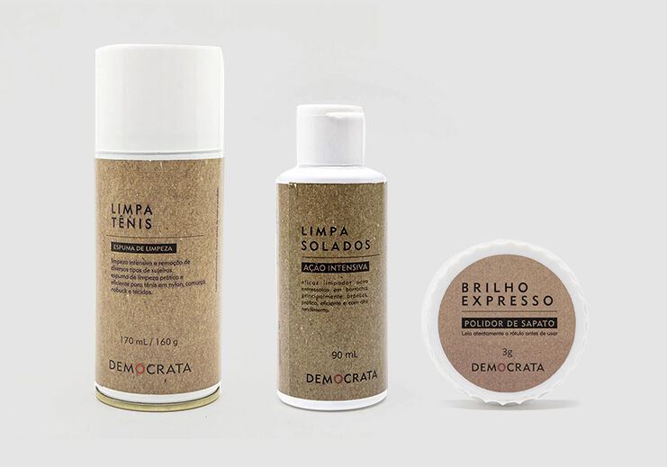 Produtos de limpeza para calçados e sapatos.