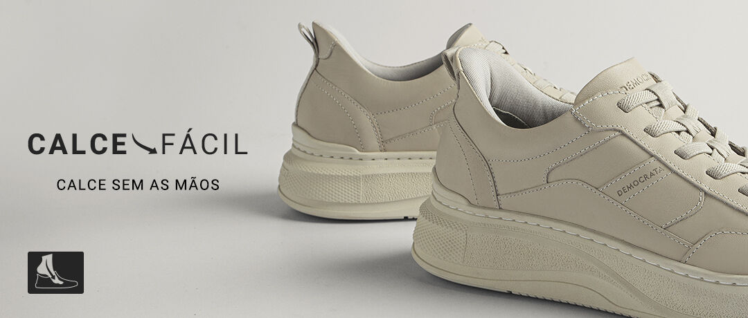 Tênis calce fácil, modelo moderno e confortável.